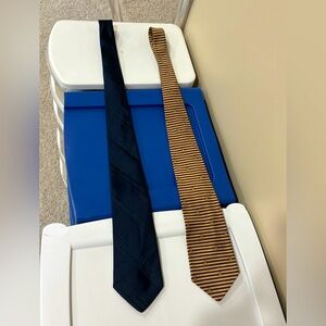 Brooks Brothers Pure Silk Ties Navy VTG